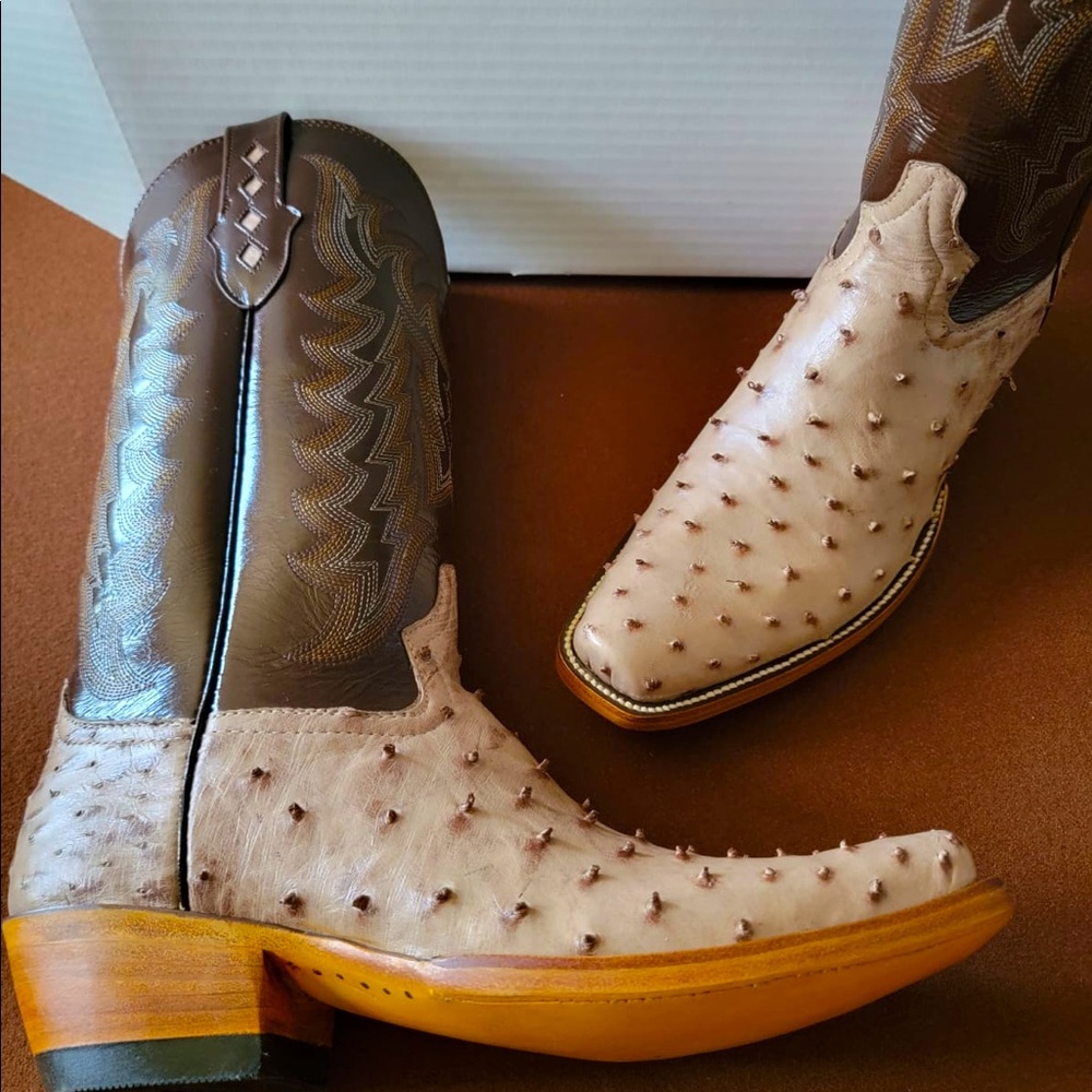 Custom full quill ostrich boots